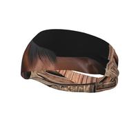 Men's Headbands Sport Sweatbands Moisture Wicking Wide Sweatband Stretchy Performance Headband Barn Horse Wrist Bands Unisex Hairband Running Head Band for Men