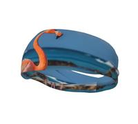 Men's Headbands Sport Sweatbands Moisture Wicking Wide Sweatband Stretchy Performance Headband Beach Flamingo Wrist Bands Unisex Hairband Running Head Band for Men