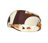 Men's Headbands Sport Sweatbands Moisture Wicking Wide Sweatband Stretchy Performance Headband Cartoon Family Owls On The Brown Tree Wrist Bands Unisex Hairband Running Head Band for Men