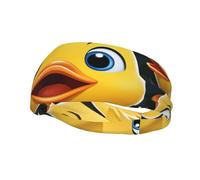 Men's Headbands Sport Sweatbands Moisture Wicking Wide Sweatband Stretchy Performance Headband Cute Duck Animal Wrist Bands Unisex Hairband Running Head Band for Men