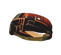Men's Headbands Sport Sweatbands Moisture Wicking Wide Sweatband Stretchy Performance Headband Freight Train Wrist Bands Unisex Hairband Running Head Band for Men