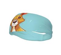Men's Headbands Sport Sweatbands Moisture Wicking Wide Sweatband Stretchy Performance Headband Funny Cartoon Kangaroo Zoo Wrist Bands Unisex Hairband Running Head Band for Men