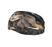 Men's Headbands Sport Sweatbands Moisture Wicking Wide Sweatband Stretchy Performance Headband Funny Halloween Decor Witch Wrist Bands Unisex Hairband Running Head Band for Men