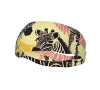 Men's Headbands Sport Sweatbands Moisture Wicking Wide Sweatband Stretchy Performance Headband Giraffe and Zebra Wrist Bands Unisex Hairband Running Head Band for Men