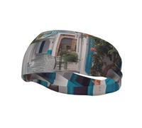 Men's Headbands Sport Sweatbands Moisture Wicking Wide Sweatband Stretchy Performance Headband Greece Street Wrist Bands Unisex Hairband Running Head Band for Men