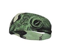 Men's Headbands Sport Sweatbands Moisture Wicking Wide Sweatband Stretchy Performance Headband Green Octopus Wrist Bands Unisex Hairband Running Head Band for Men