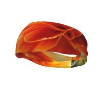 Men's Headbands Sport Sweatbands Moisture Wicking Wide Sweatband Stretchy Performance Headband Marigold Flower Autumn Flowers Wrist Bands Unisex Hairband Running Head Band for Men