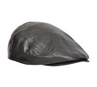 Mens Headwear Brown Leather Flat Cap English Granddad Hat News-boy Classic Cap - Arthur