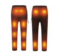 Mens Heated Trouser UK Sale Clearance,USB Heater Electric Thermal Underwear Bottoms Heated Pants for Men Winter Warm Motorcycle Hiking Trousers with Zip Pockets,11 Heating Pads(No Battery) Black