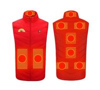 Men's Heated Vest Electric Heated Jacket, USB Charging Electric Body Warmer Gilet with Heating 9 Pads Washable Heated Clothing Heated Vest for Outdoor Hunting Camping Hiking(No Power Bank)