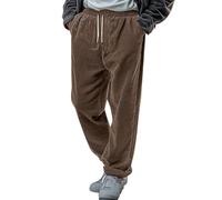 Mens Heavy Smart Formal Work Plain Cord Corduroy Trousers Warm Dress Pants Corduroy Pants Drawstring Elastic Waist Straight Leg Plain Comfort Warm Full Length Outdoor Daily Fashion Streetwear