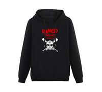 Men's Heavyweight Hooded Rancid Black Long Sleeve Sweatshirts Black S