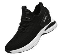 Men's Height Increasing Sneakers Solid Color - Breathable Mesh Running Walking Shoes, Athletic Casual, Invisible Lift 5cm for Everyday Height Boost Black