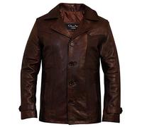 Mens Heist Vintage Brown Leather Jacket - A Perfect Winter Choice for Style-Savvy Men - Real Leather Craftsmanship and Smart Casual Mens Jackets Fit (UK, Alpha, 3XL, Regular, Regular, Brown)