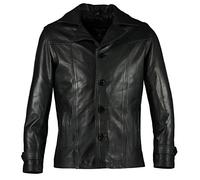 Mens Heist Vintage Brown Leather Jacket - A Perfect Winter Choice for Style-Savvy Men - Real Leather Craftsmanship and Smart Casual Mens Jackets Fit (UK, Alpha, XXL, Regular, Regular, Black)