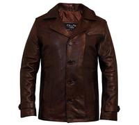Mens Heist Vintage Brown Leather Jacket - A Perfect Winter Choice for Style-Savvy Men - Real Leather Craftsmanship and Smart Casual Mens Jackets Fit (UK, Alpha, XXL, Regular, Regular, Brown)