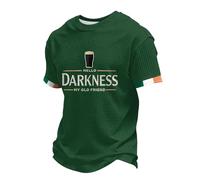 Men's Hello Darkness My Old Friend Shirt Irish Beer Top Short Sleeves O Neck Hello Darkness My Old Friend St. Patrick's Day Shirt Ireland Tee E01 3XL