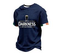 Men's Hello Darkness My Old Friend Shirt Irish Beer Top Short Sleeves O Neck Hello Darkness My Old Friend St. Patrick's Day Shirt Ireland Tee J01 2XL