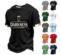 Men's Hello Darkness My Old Friend Shirt Irish Beer Top Short Sleeves O Neck Hello Darkness My Old Friend St. Patrick's Day Shirt Ireland Tee A01 3XL