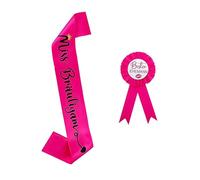 Men's Hen Party Accessories Set, Bachelor Party Men Miss Groom Sash and Husband Badge, 2 Pieces, Rumbling Men's Decoration - Miss Groom Sash & Badge, Accessories for the Bridal Eve