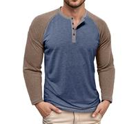 Mens Henley Long Sleeve Shirts Casual Men's Top Big and Tall Shirt Clothing Button-Down Fall Graphic Workou for Men Red Button Down Slim Fit Next Thick Flannel