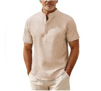 Men's Henley Shirts Short Sleeve V Neck Buttons T-Shirts Summer Casual Lightweight Breathable Tops Stretch Regular Fit Tee Solid Color Business Work Office Golf Workout Athletic Outdoor Sports UK