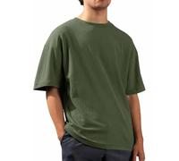 Mens Henley T-Shirt White Shirt Mens Men's Grandad Tops 4XL Oversized Solid Color Crew Neck Short Sleeve Shirts Friends Tshirt Men's (Army Green, 3XL)