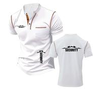 Mens Henley T-Shirts Streetwear for S.EC.URI.TY Active Half Sleeve Stand Collar Short Sleeve Stretch Tee Top Clothes Patchwork Polo Shirts-BaiS||x_l