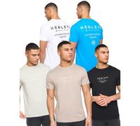 Mens Henleys Henstack Logo Print T-Shirts (5 Pack) - Multi