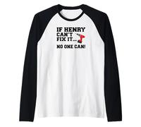 Mens Henry Name Can't Fix It No One Can Handyman Construction Raglan Baseball Tee