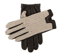 Men's Heritage Crochet-Back Leather Driving Gloves - BLACK / L