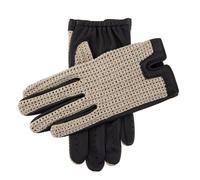 Men's Heritage Crochet-Back Leather Driving Gloves - NAVY / S