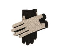 Men's Heritage Crochet-Back Peccary Leather Driving Gloves - BLACK / XL
