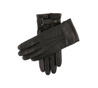 Men's Heritage Handsewn Three-Point Cashmere-Lined Leather Gloves - BLACK / 8