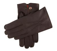 Men's Heritage Three-Point Cashmere-Lined Deerskin Leather Gloves - BARK (Tangerine) / 7