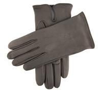 Men's Heritage Three-Point Silk-Lined Leather Gloves - GREY / 10.5
