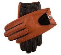 Men's Heritage Two-Colour Leather Driving Gloves - Black/Highway Tan / S