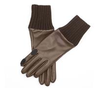 Men's Heritage Water-Resistant Silk-Lined Right Hand Leather Shooting Gloves with Cashmere Cuffs - Brown/Bark / 7