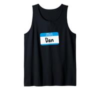 Mens Hi My Name is Dan, Daniel Nametag Graphic Tank Top