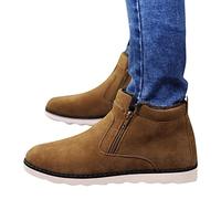 Mens Hi Top Fur Lined Boots, Suede Zip Warm Pull On Ankle Boot, Ladies Ankle Boots, Casual Flat High Top Sneakers, Faux Suede Wedge Heel Zip Comfy Casual Warm Lined Grip Shoes