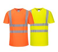 (Yellow, S) Portwest V-Neck T-Shirt Mesh Inserts