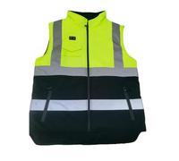 Mens Hi Vis Heated Vest USB Charging Heated Gilet Water Resistant Heated Jacket Reflective Strips Heated Bodywarmer with Zip Pockets Heated Outerwear Safety Utility Heated Waistcoat Winter Heated Coat