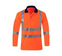 Mens Hi Viz High Visibility Long Sleeve Polo Shirts, Reflective Tape Long Sleeve Hi Vis T Shirt, Lightweight Contrast Safety Workwear Tops, Security Work Tshirt For Men & Women, Size S-3Xl