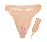 Men's Hiding Gaff Panty Silicone, Camel Toes Pant Shaping, Thong with urinary catheter for Transgender Crossdressing Crossdresser Cosplay,Flesh,abalone type