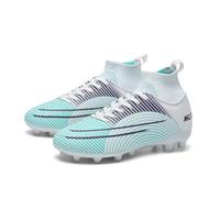 Mens High Quality Football Boots Football Boots for Walking Firm Ground Athletic Football Boots for Outdoor/Indoor/Games/Training, 500 Cd White, 10.5 UK