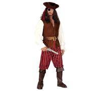 Mens High Sea Pirate Man Costume Extra Large UK 46" for Buccaneer Fancy Dress