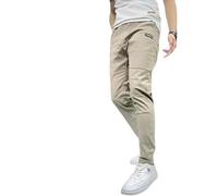 Men's High-Stretch Multi-Pocket Overalls, Fall Casual Great Storage Capacity Drawstring Skinny Pants (Khaki,32)