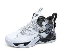 Men's High Top Basketball Shoes, Cushioned Grip Trainers, Indoor Outdoor | Lightweight Cushioned Midsole,Wear-Resistant Textured Outsole,Arch Support,Comfort Upper,Big and Little Kids