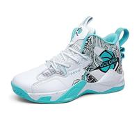 Men's High Top Basketball Shoes, Cushioned Grip Trainers, Indoor Outdoor | Lightweight Cushioned Midsole,Wear-Resistant Textured Outsole,Arch Support,Comfort Upper,Big and Little Kids