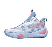 Mens High Top Basketball Shoes with Ankle Support - Anti Slip Shock Absorption Professional Athletic Trainers for Boys - Breathable Rebound Grip Gym Sports Footwear for Men Sky Blue
